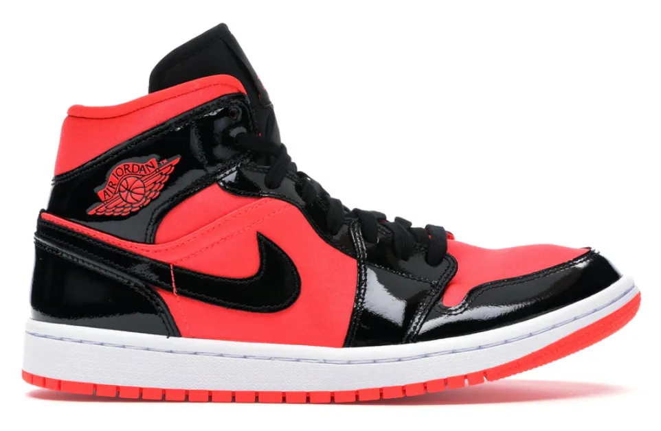 Jordan 1 Mid Bright Crimson (Women) Comfort footbed synthetic leather