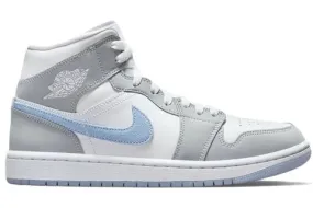 Jordan 1 Mid Grey Blue (W) Ergonomic Design Ankle Support