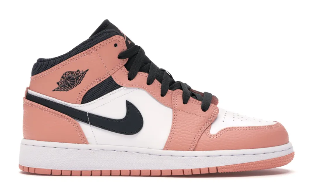 Lace Up Jordan 1 Mid Pink Quartz (GS)