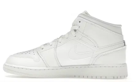 Jordan 1 Mid Triple White (2023) (GS) Stage Pop Old School