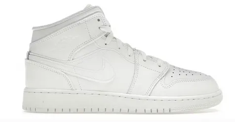 Jordan 1 Mid Triple White (2023) (GS) Bright Gold Flexible Fit Frequent Travelers