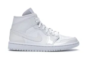 Supportive Core Weekend Warriors Breathable Road Trip Jordan 1 Mid Triple White Patent Swoosh (W)