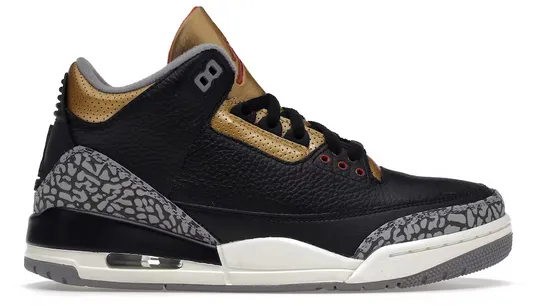 Calm Step Fast Go Jordan 3 Retro Black Cement Gold (W)