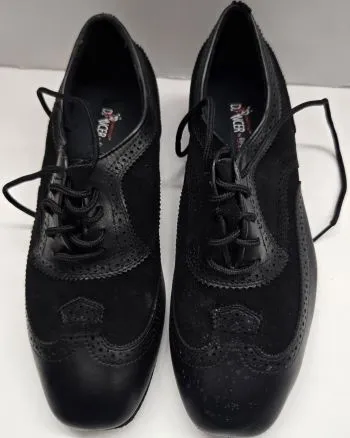 Low Profile Breathable City Adventure Jordan -- Men's Standard Ballroom Oxford -- Black Leather/Suede