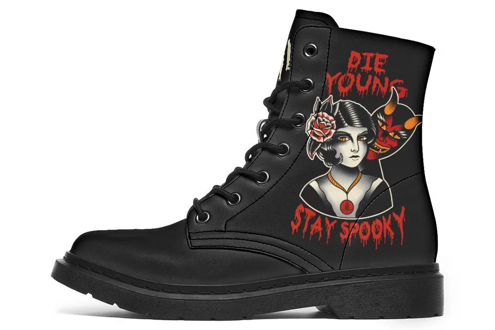 Match All Die Young Stay Spooky Boots
