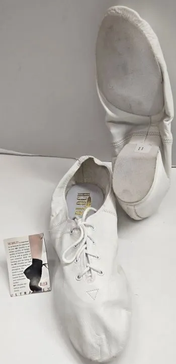 Early Jog Kelly -- Split Sole Jazz Shoe, Suede Sole Patch -- White