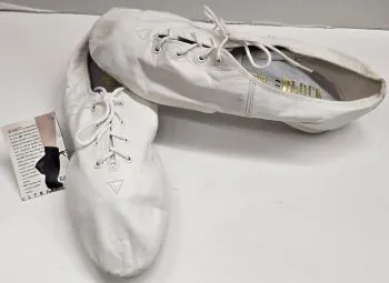 Kelly -- Split Sole Jazz Shoe, Suede Sole Patch -- White All Day Road Trip Peace Mood