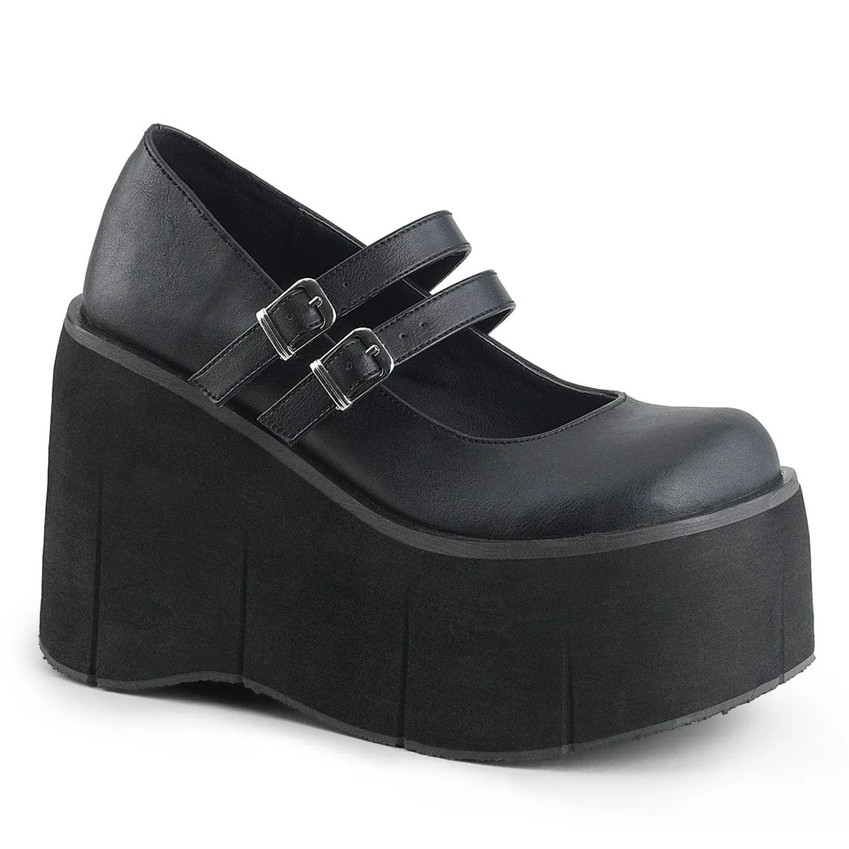 KERA-08 Black Vegan Leather Slip On Style