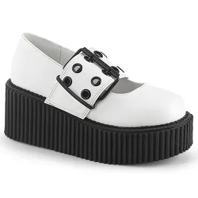 CREEPER-230 White Vegan Leather Frost Safe Narrow Fit