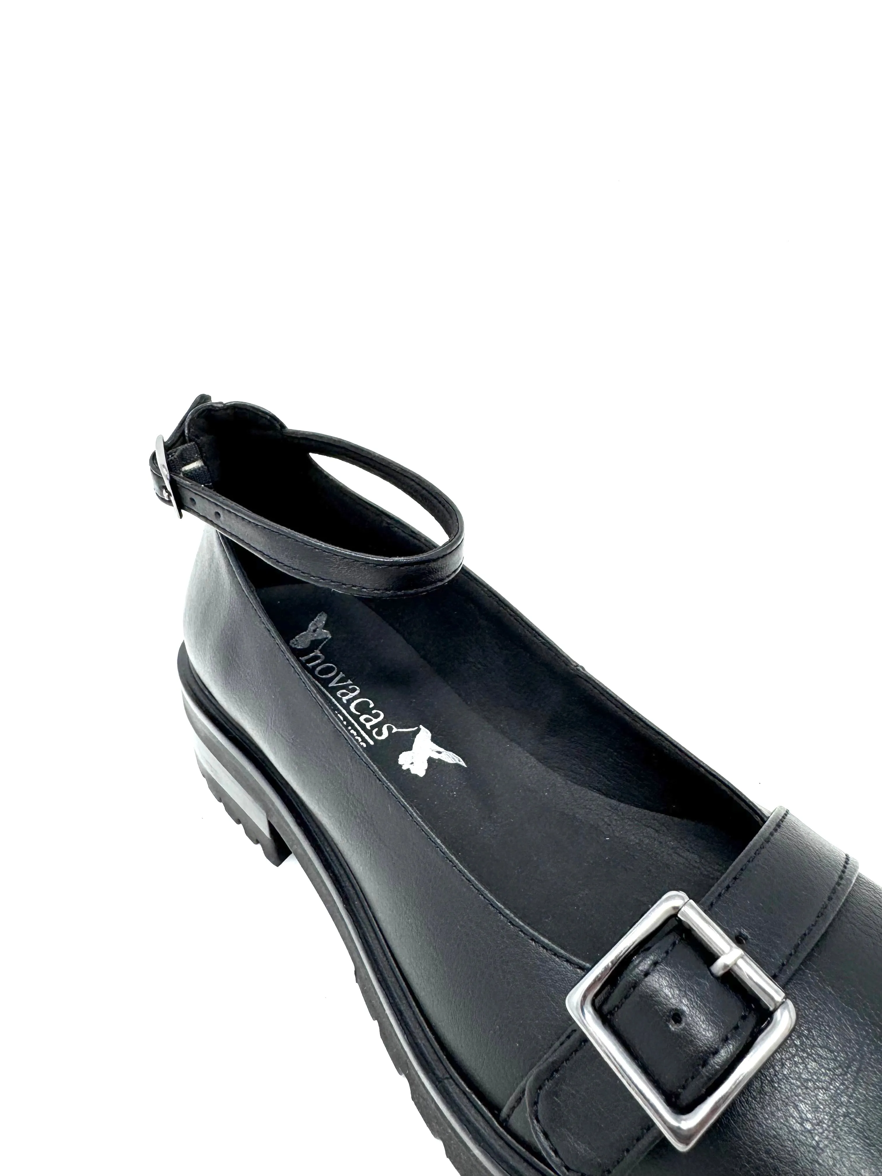 Foot Glow Adjustable Lexie Mary Jane in Black from Novacas