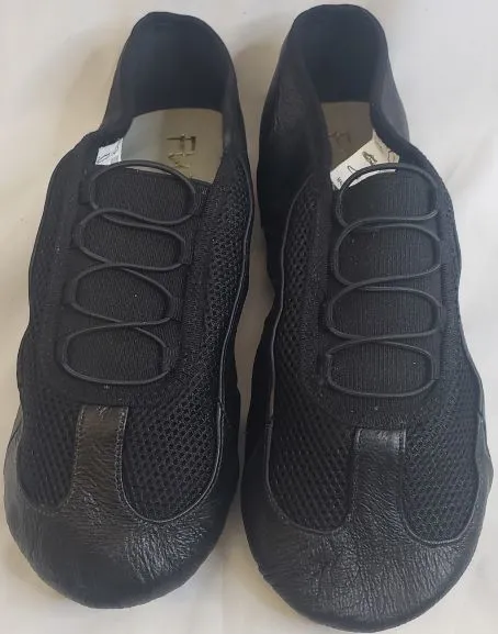 Alfred -- Mesh Split Sole Jazz Slip-On, Suede Sole -- Black Kick Power