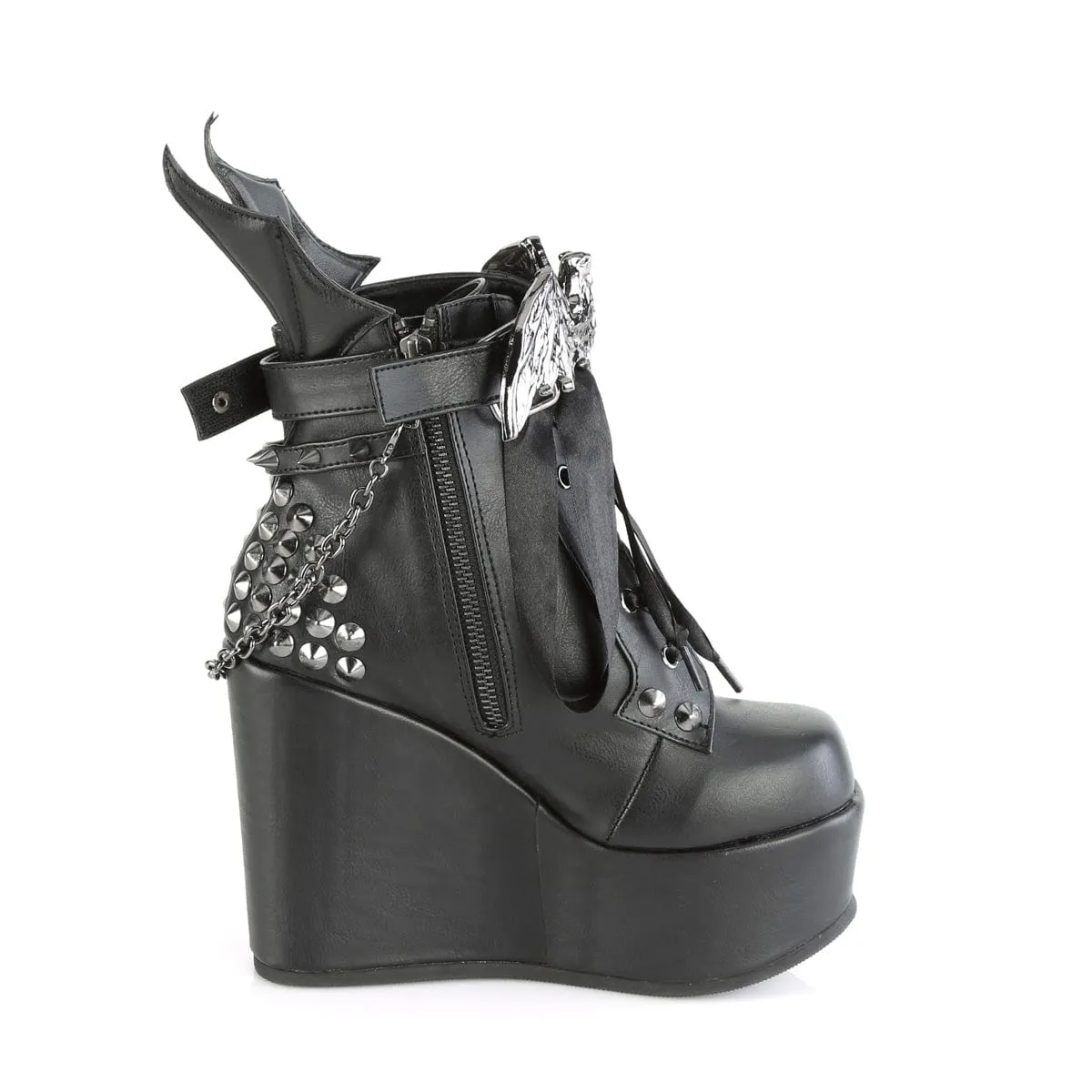 POISON-107 Black Vegan Leather Rock Path Wild Trek