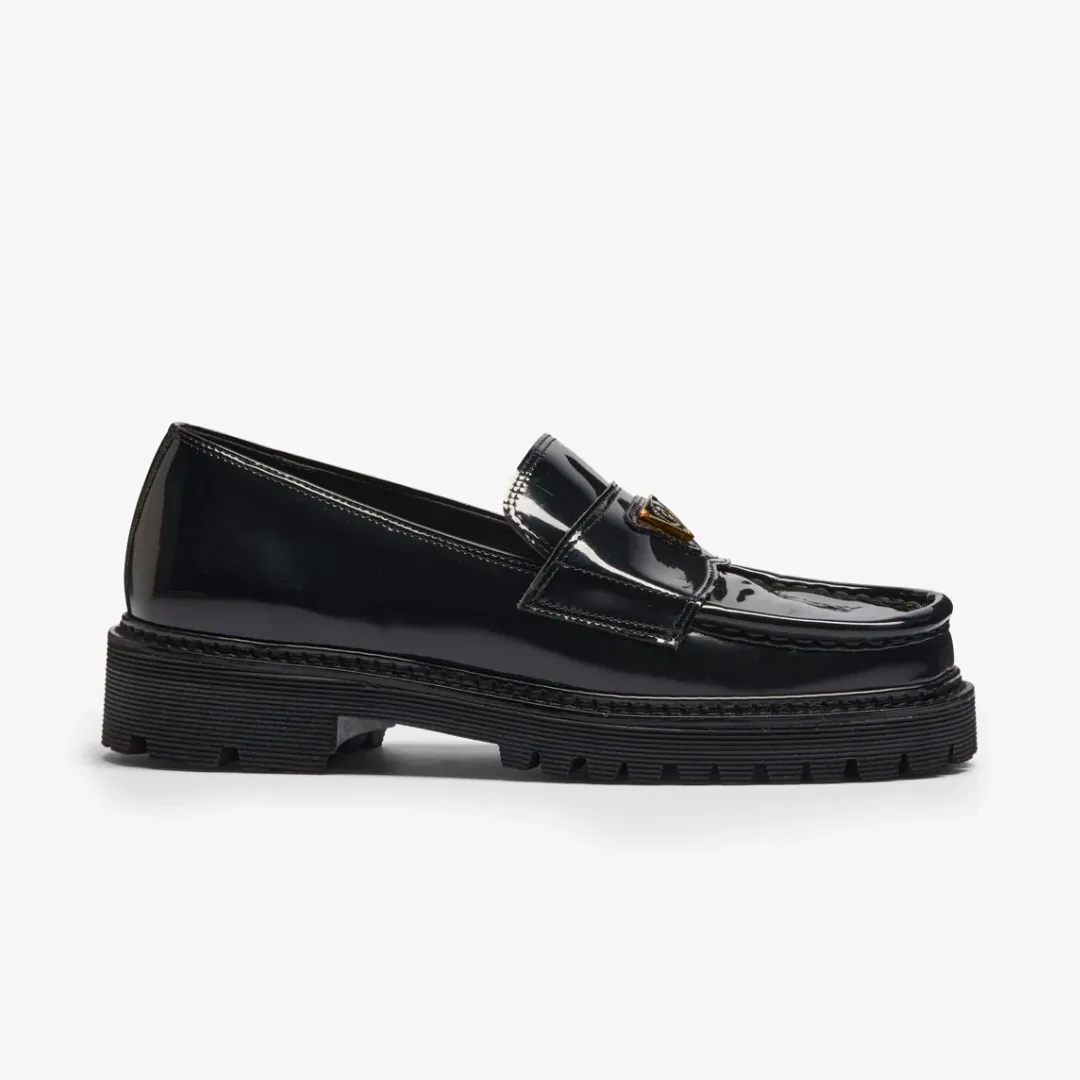 Contrast Stitching Lulie Patent Loafer in Black from N??skin