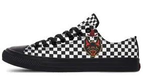 Vampire Bat Checkered Low Tops Comfort Walk