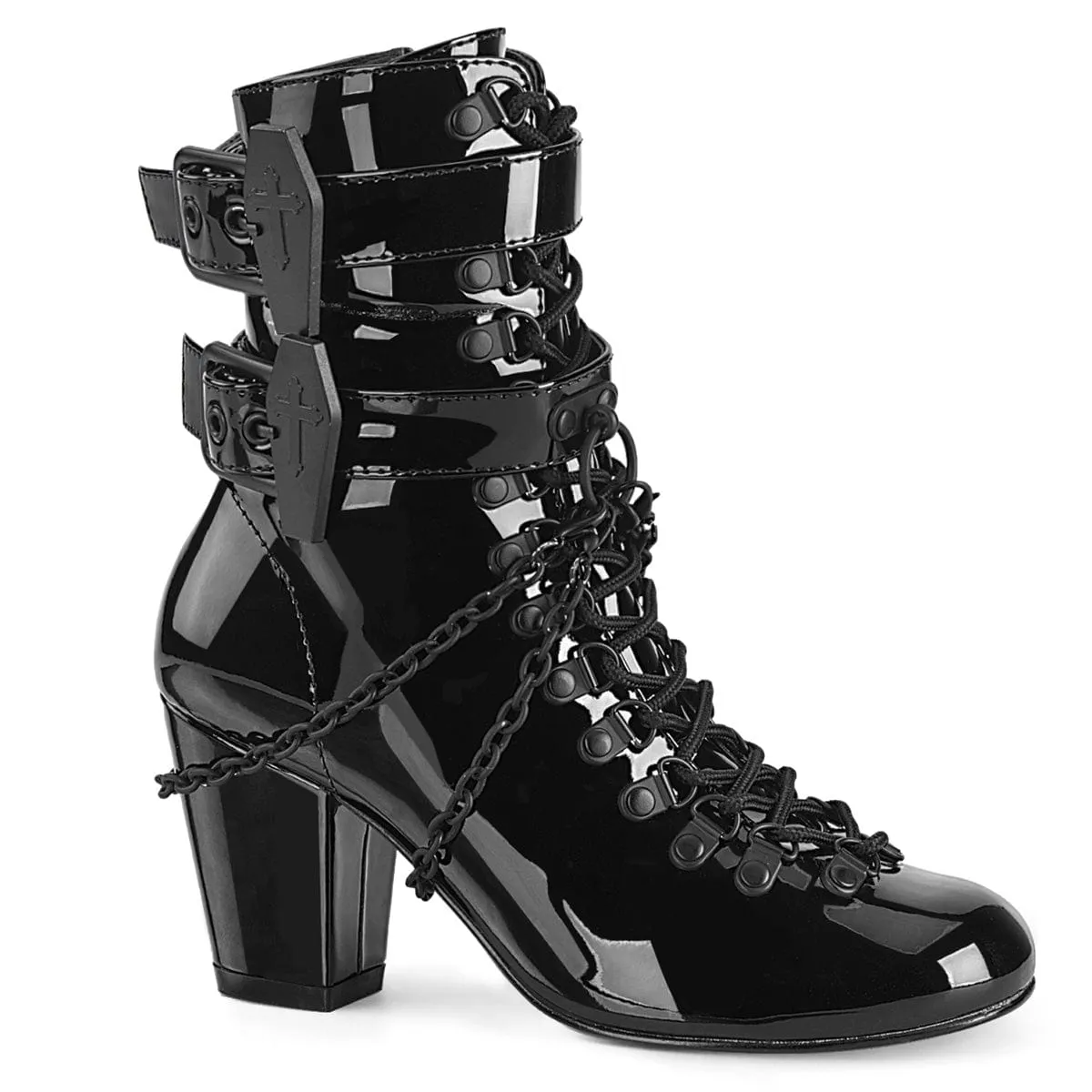 VIVIKA-128 Black Patent Night Glow