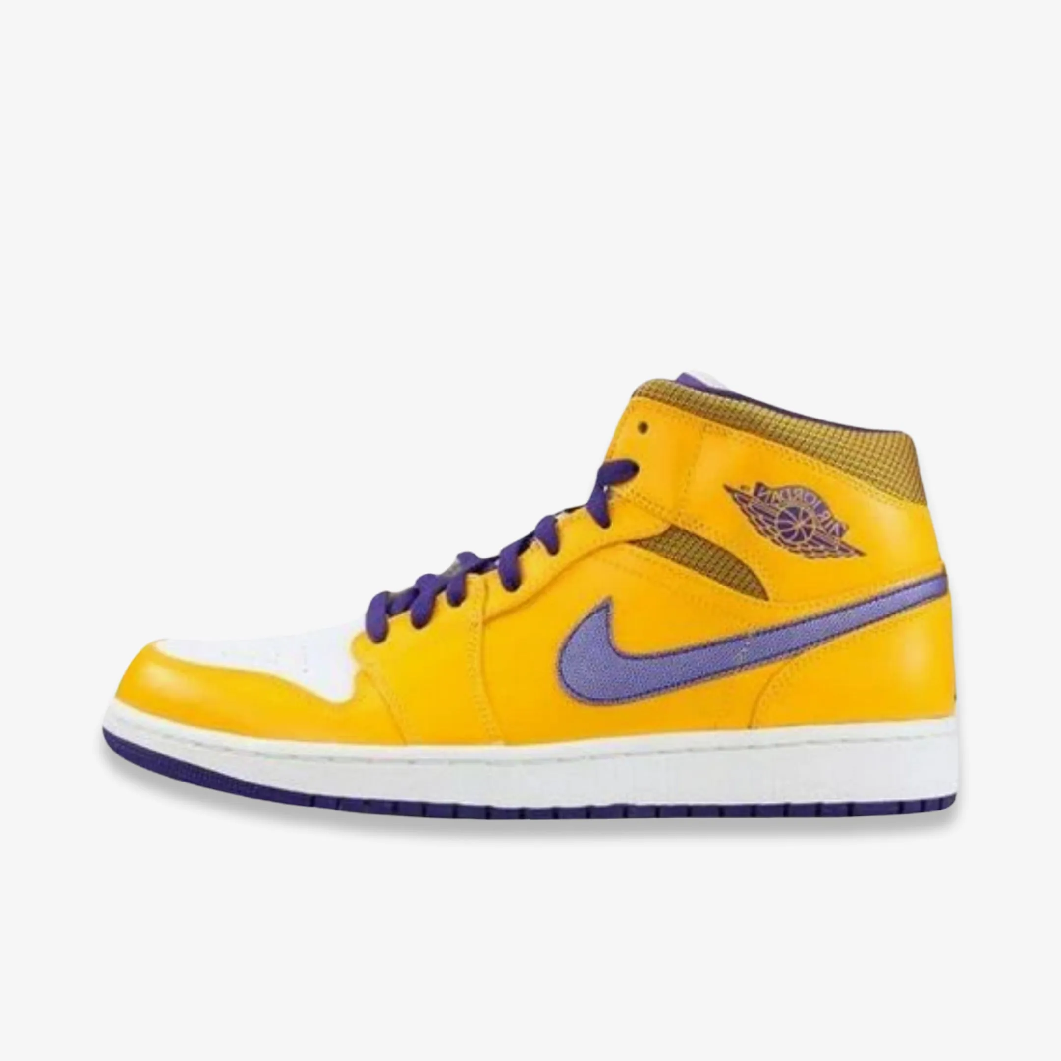 Comfortable Midfoot (Men's) Air Jordan 1 Mid 'Los Angeles Lakers' (2013) 554724-708