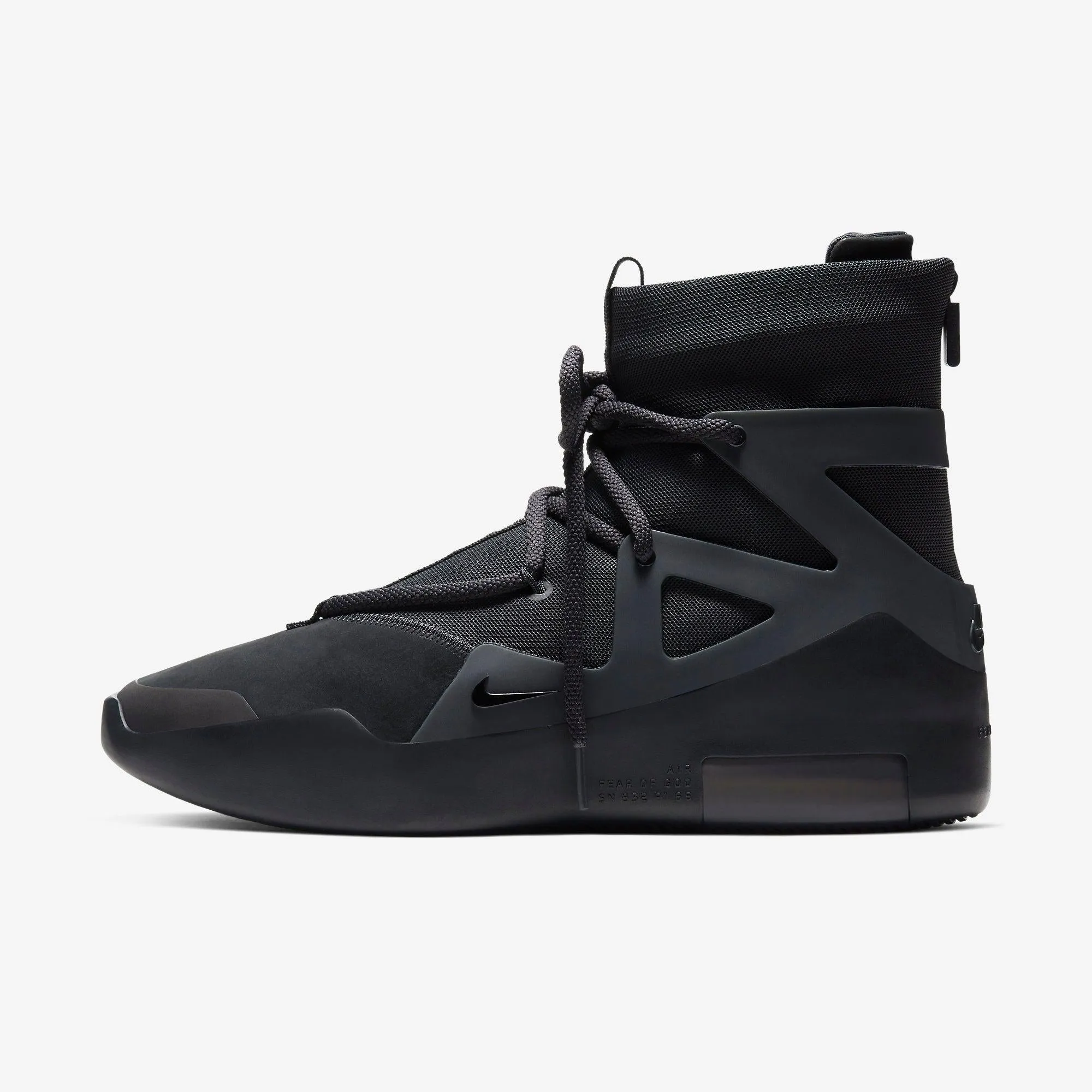 Bold Outsole Geometry Flexible Fit (Men's) Nike Air Fear of God 1 'Triple Black' (2020) AR4237-005
