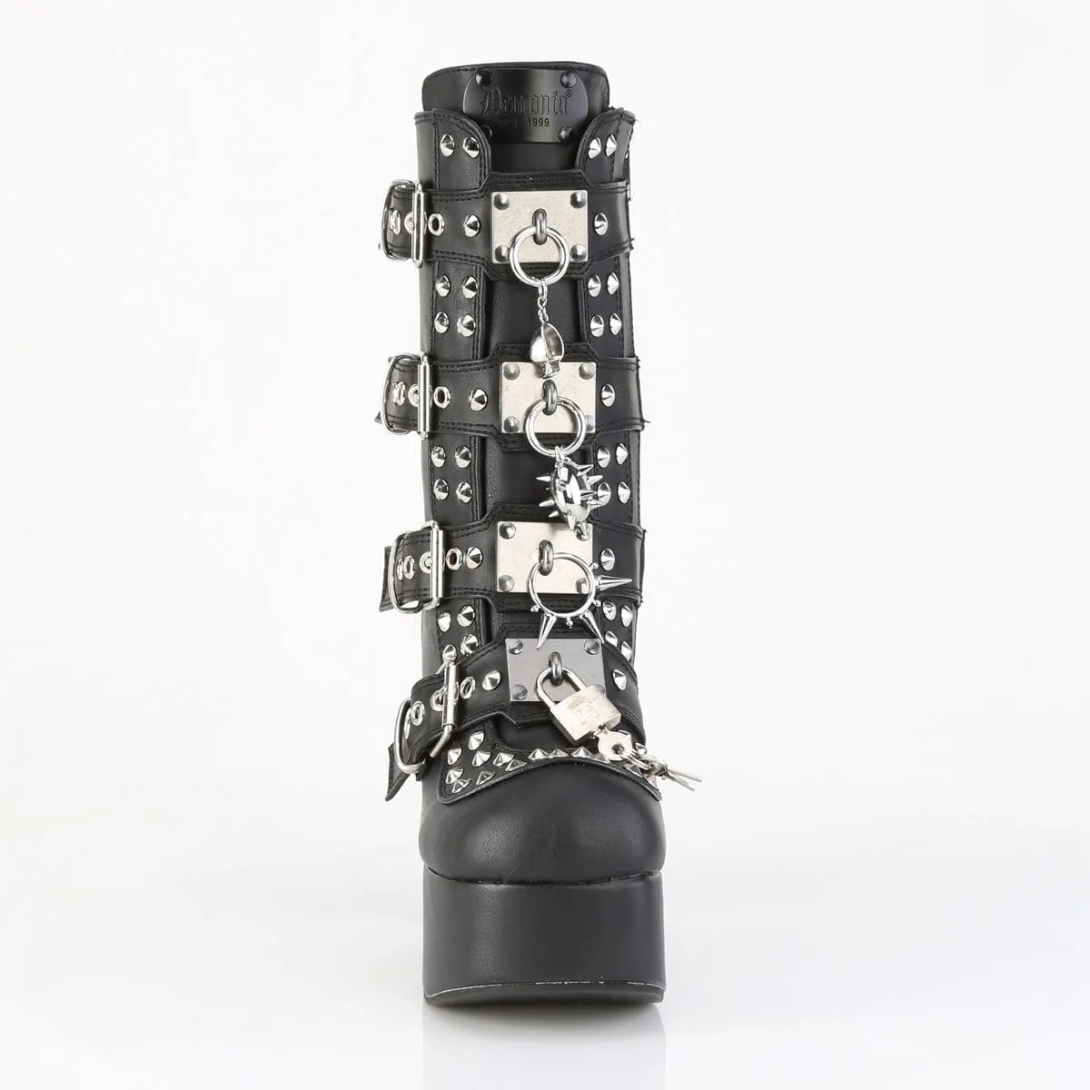 Sun Glow CHARADE-118 Black Vegan Leather Ankle Boots