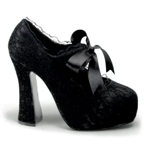 DEMON-11 Black Satin-Black Lace Action Ready