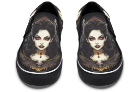 Urban Sleek Stable Core Neo Traditional Vampire Girl Slip On Shoes
