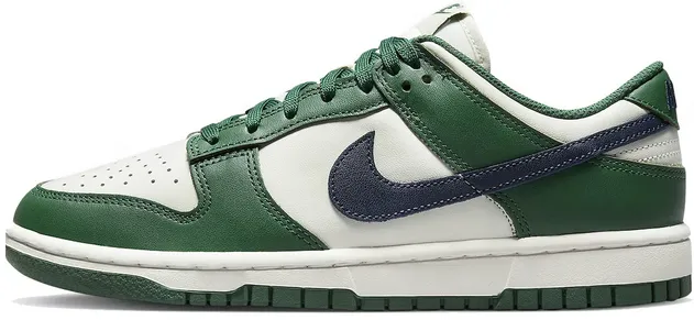Nike Dunk Low Retro Gorge Green Midnight Navy (Women's) Red Glow