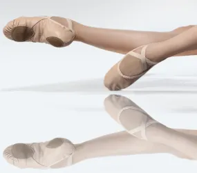 Odette -- Leather Split Sole Ballet -- Salmon Hot Day Comfort Shank