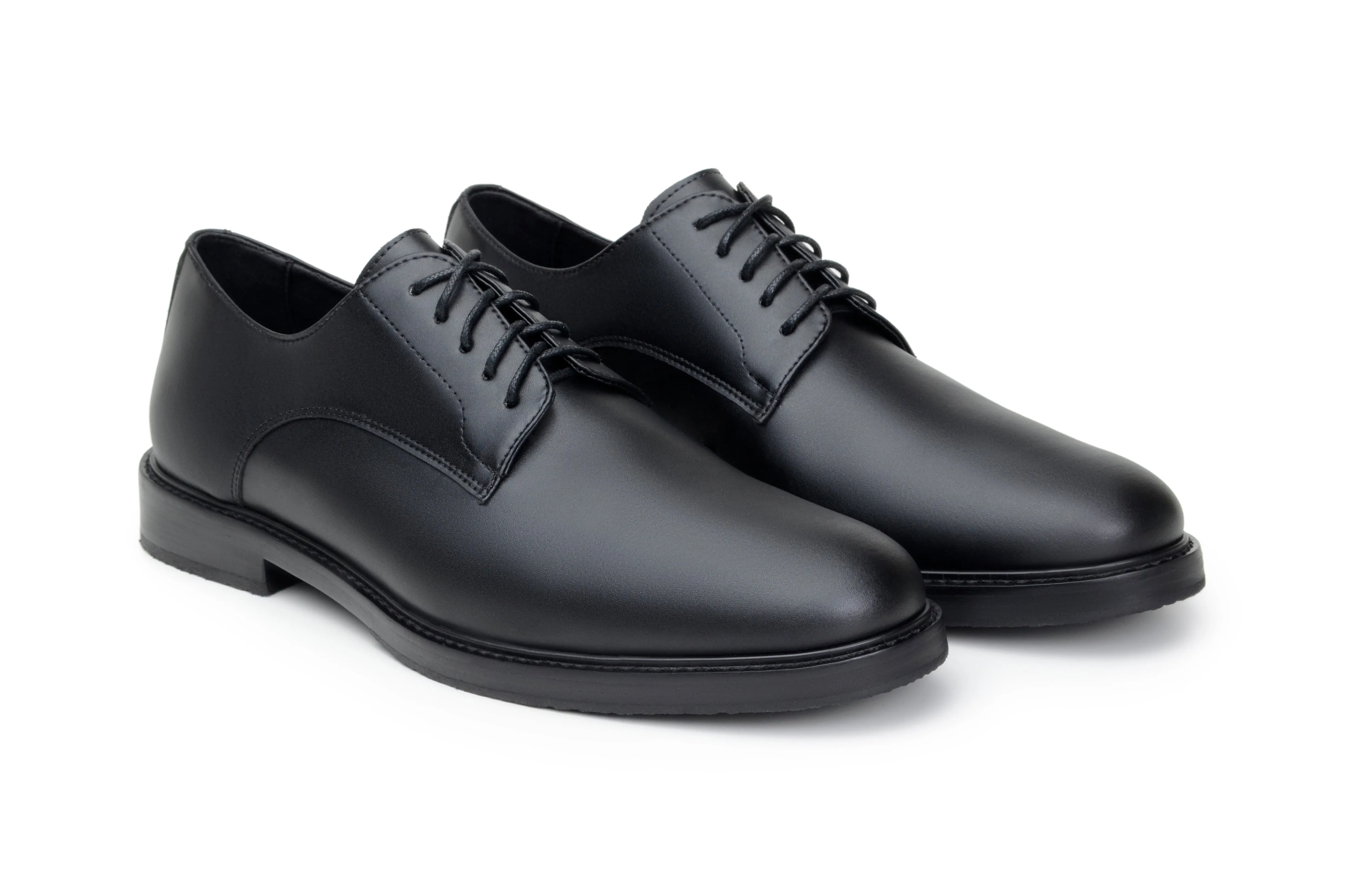 Soft Leather Comfort Grip Path Olof Derby in Black from Green Laces