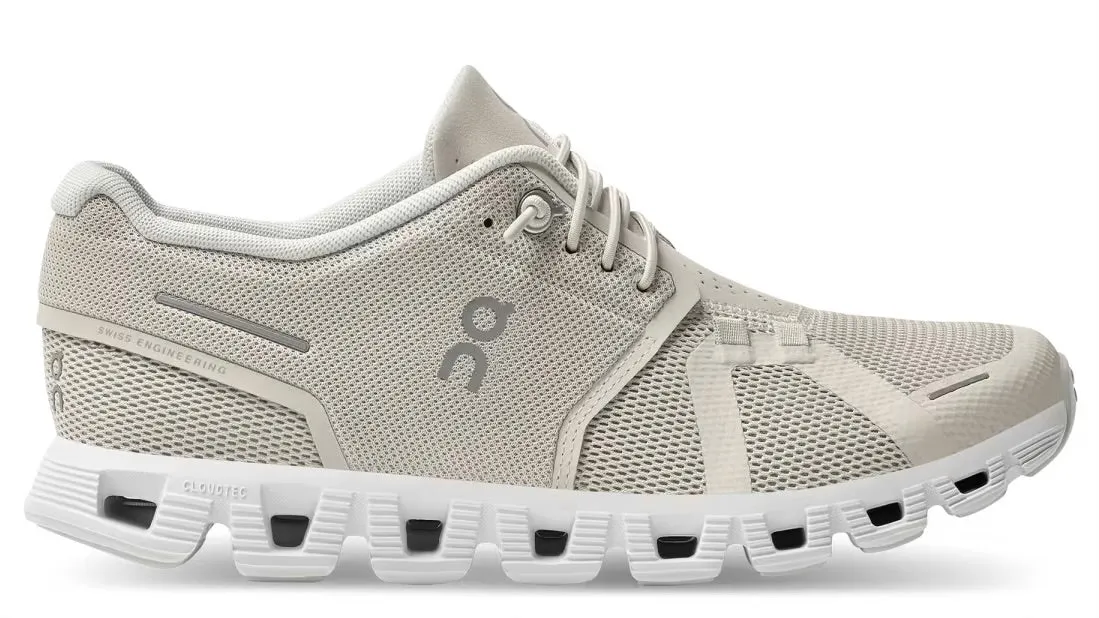 On Running Cloud 5 Pearl White (Women's) material Dynamic Edge