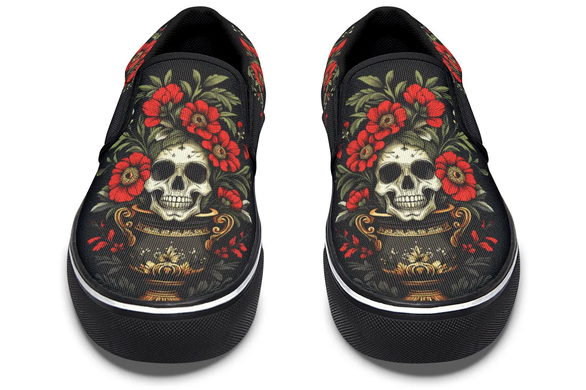 Summer cool Skull Vase Slip On Shoes