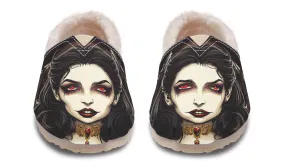 Neo Traditional Vampire Girl Winter Casual Shoes Molded Insole