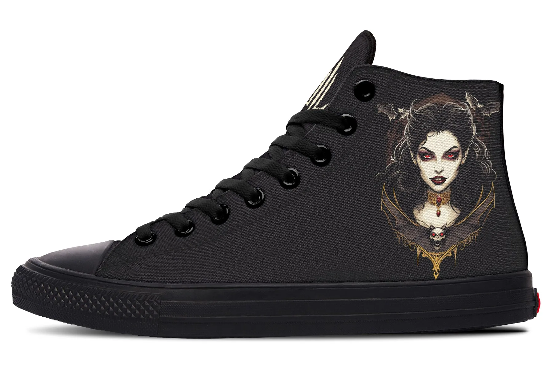 Desert Path Strong Stitching Neo Traditional Vampire Girl High Tops