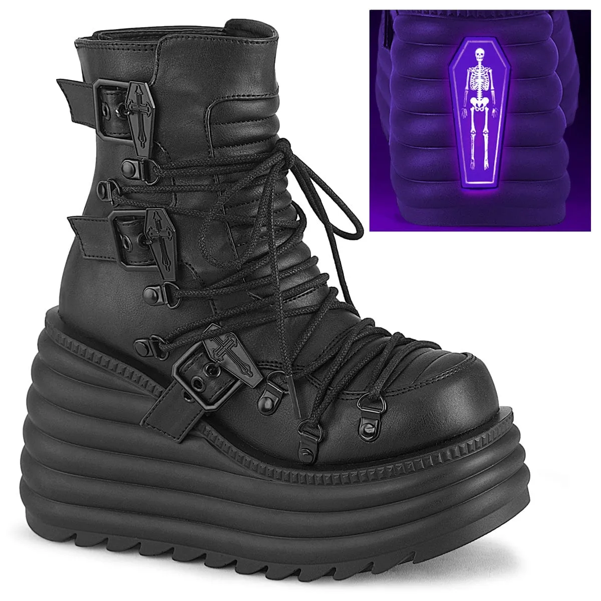 Urban Walk Elastic MORTE-68 Black Vegan Leather