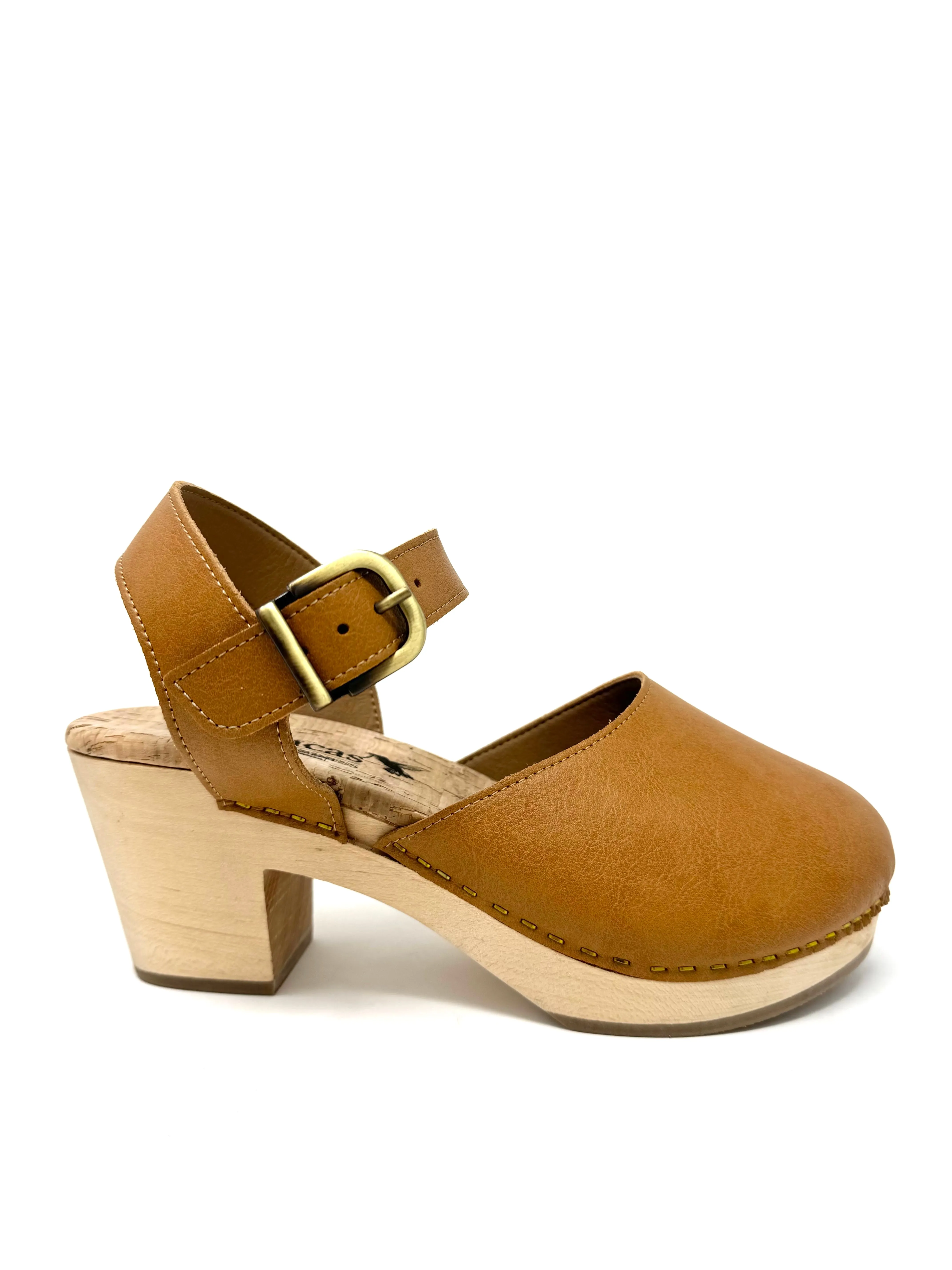 Pepper Clog in Camel from Novacas Satin Wedding Shoes