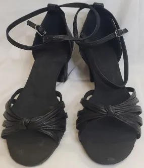 Modern Edge 2" Shauna -- Block Heel Latin Sandal -- Black