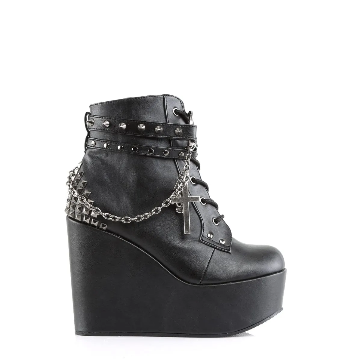 POISON-101 Black Vegan Leather High Arch On Trend
