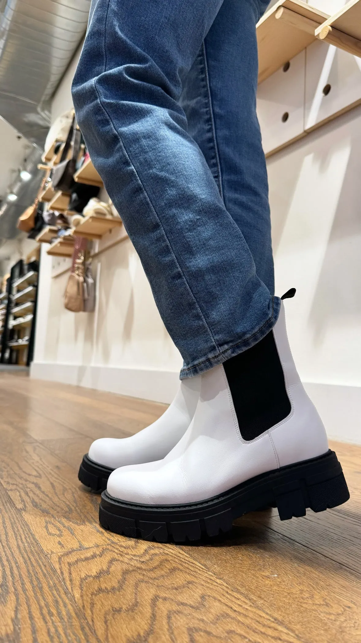 Wool Warm Poppy Boot in White from Novacas