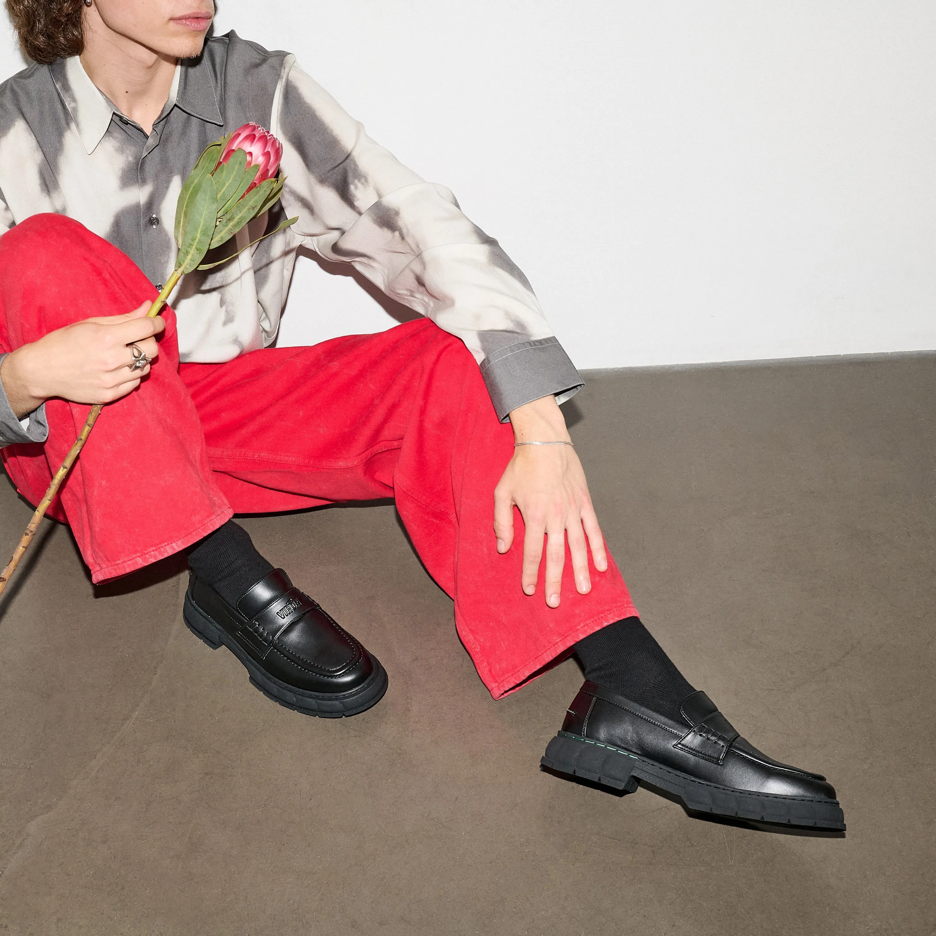 Progress Loafer in Black Apple Leather from Vir??n Foot Soft Simple Care