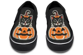 Pumpkin Cat Slip On Shoes Comfort Ankle Stable base