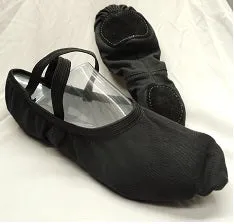 Quinn -- Stretch Canvas Split Sole Ballet -- Black Sport Edge