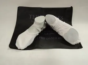 Quinn -- Stretch Canvas Split Sole Ballet -- White Club Edge