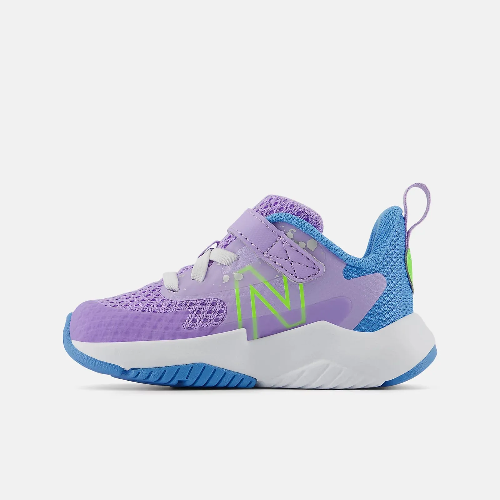 Dust Guard Rave Run v2 - Bungee Lace with Top Strap - Lilac Glo with Sky Blue