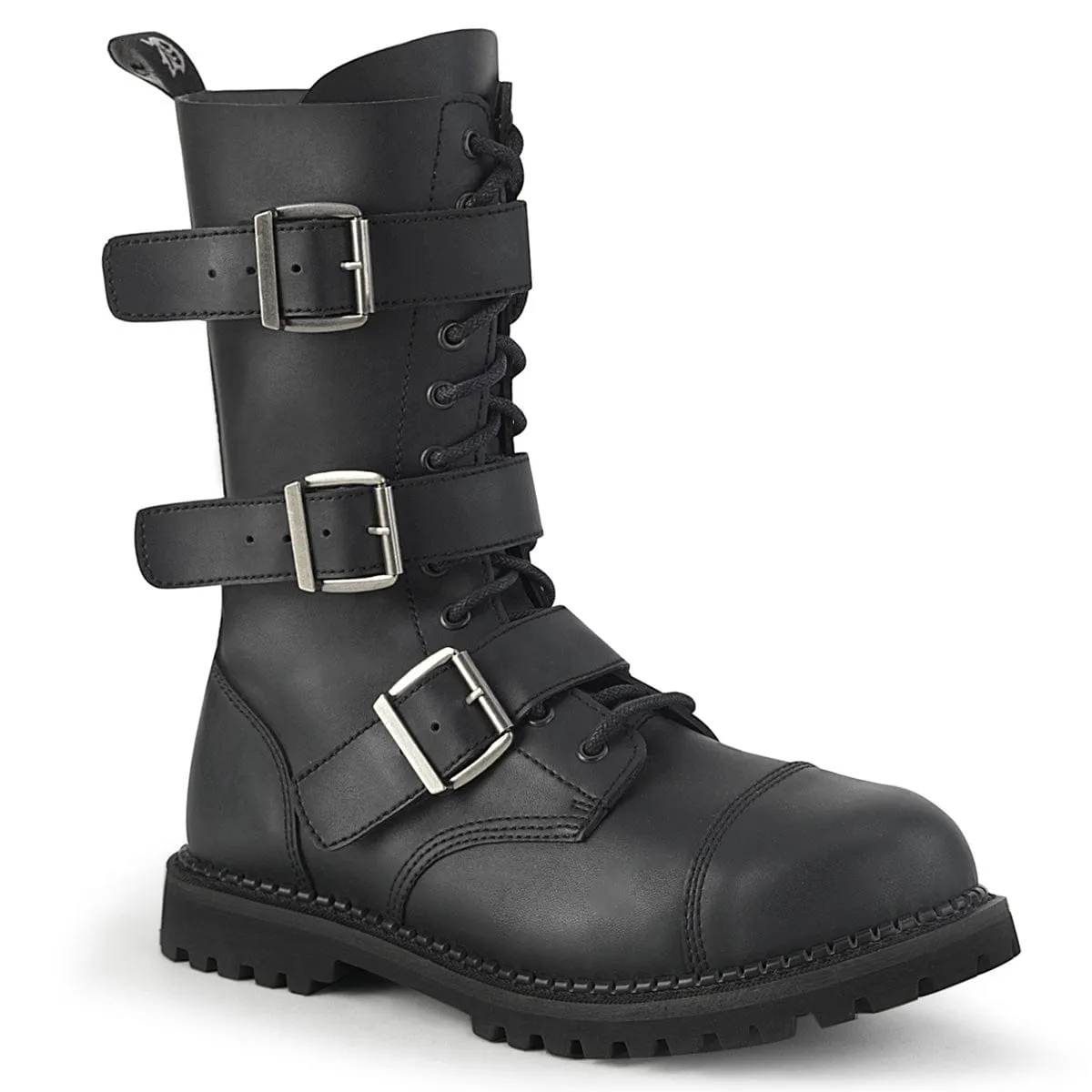RIOT-12BK Black Vegan Leather School Style