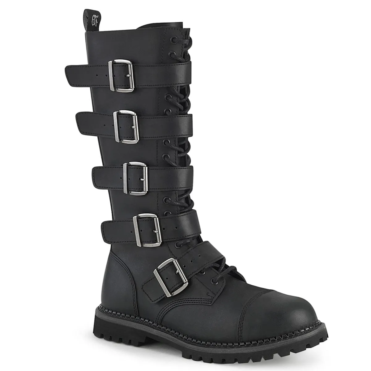 RIOT-18BK Black Vegan Leather Happy Move Stud Cool