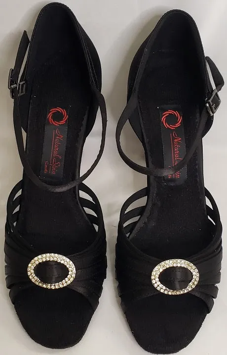 Club Edge Anti Slip 3" Stephanie -- Flare Heel Rhinestone Latin Sandal