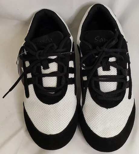 Salsero-- Full Suede Sole Dancesneaker -- White/Black Anti Odor Busy Professionals