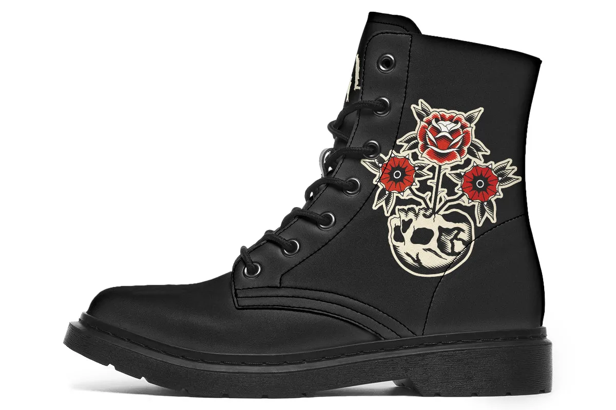 Skull Flowers Boots Ice Grip Breathable mesh