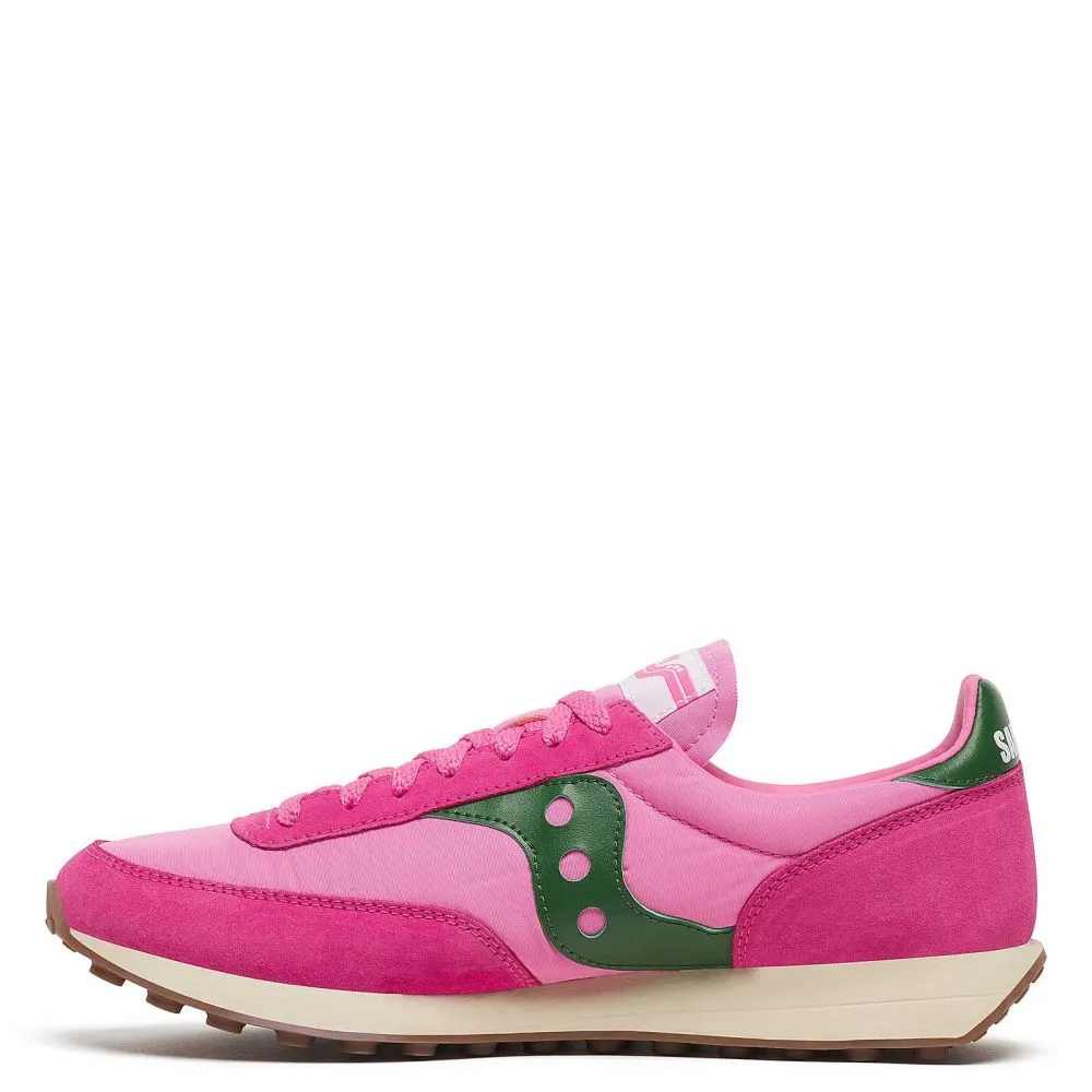 Color Play Saucony Women's Trainer 80 in Pink/Forest