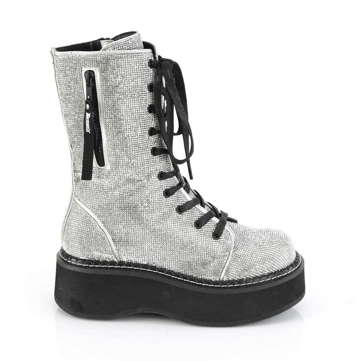 EMILY-362 Silver Vegan Leather-Rhinstone Sport Life