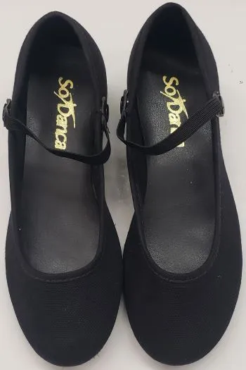 Freeze Proof 1" Ginger Jr. -- Children's Canvas Ballroom Shoe -- Black