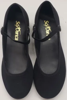 Busy Path Match All 1" Ginger Jr. -- Children's Canvas Ballroom Shoe -- Black